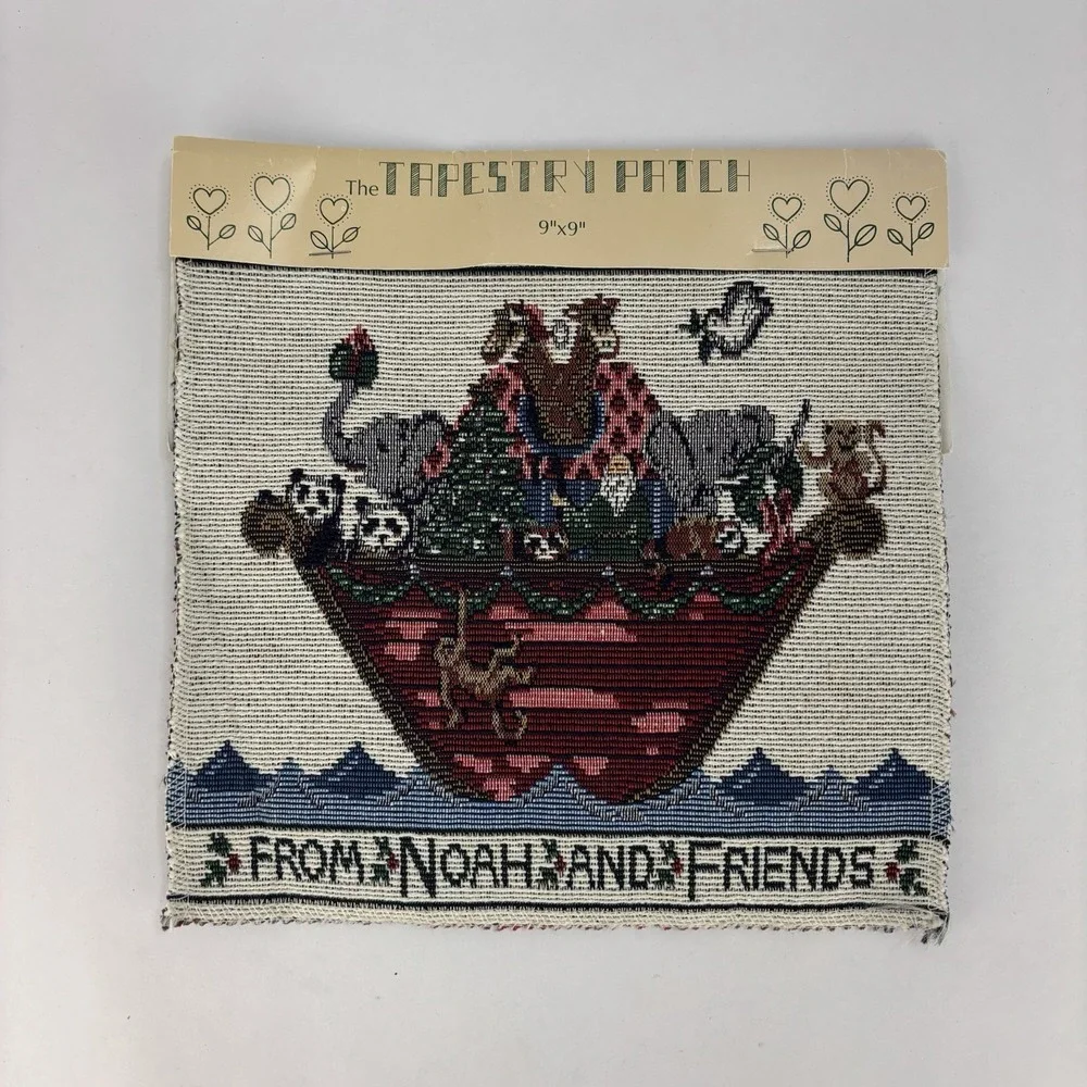 Vintage Noah's Ark Woven Decorative Tapestry Panel Wall Art/pillow/cushion 9